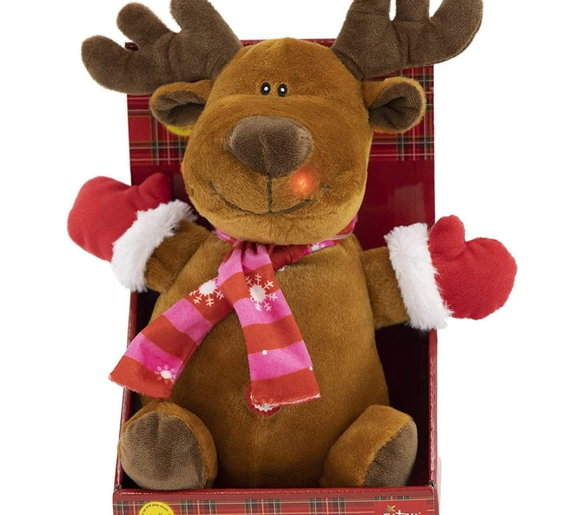 Gitzy Seasonal & Holiday Decorations Reindeer Reindeer Gitzy Light Up Christmas Plush