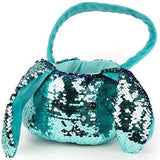 Gitzy Green Sequin Easter Basket, 8 Inch Bunny Gift Baskets
