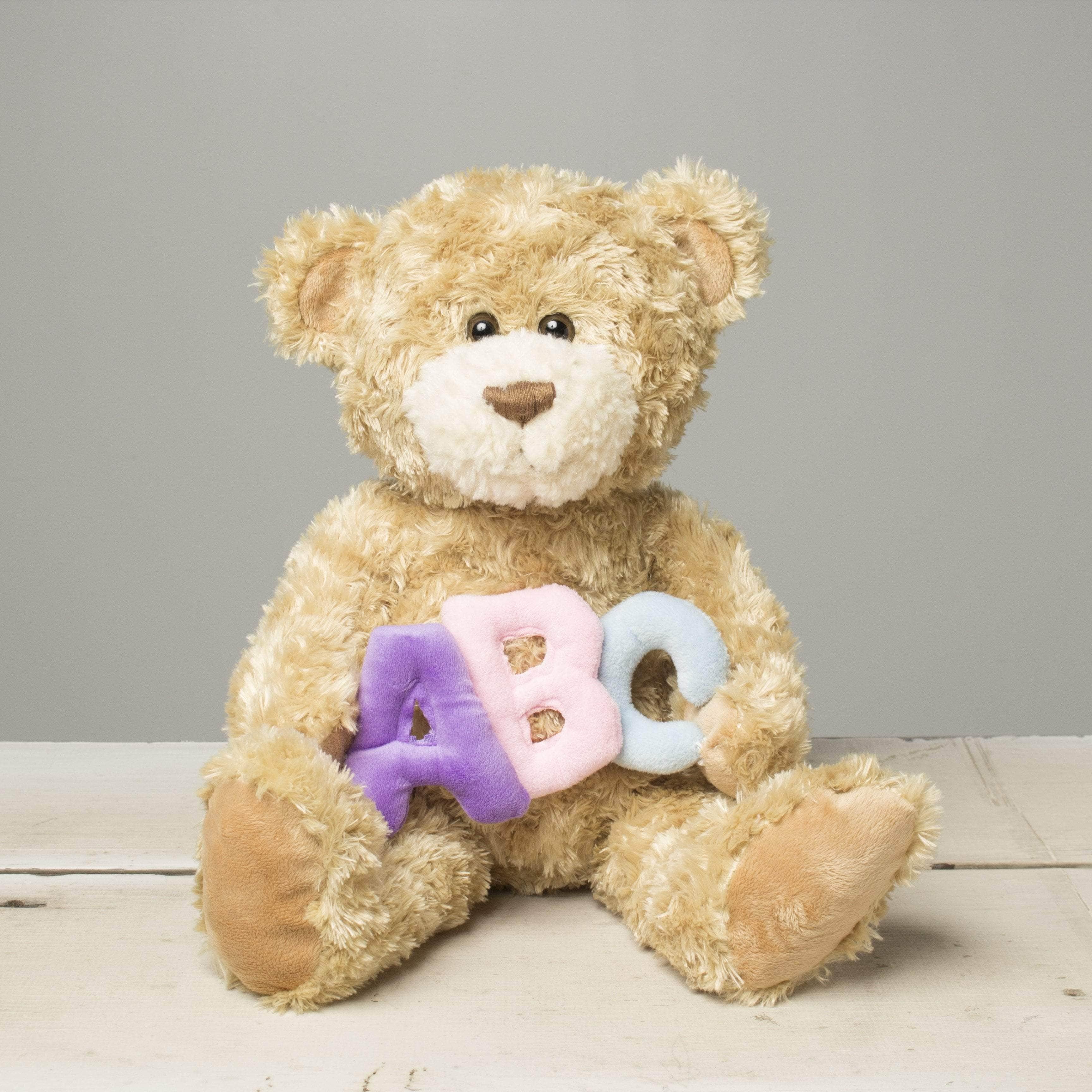 Gitzy Plush "Jackson" the 12in Pastel ABC Stuffed Teddy Bear Animal