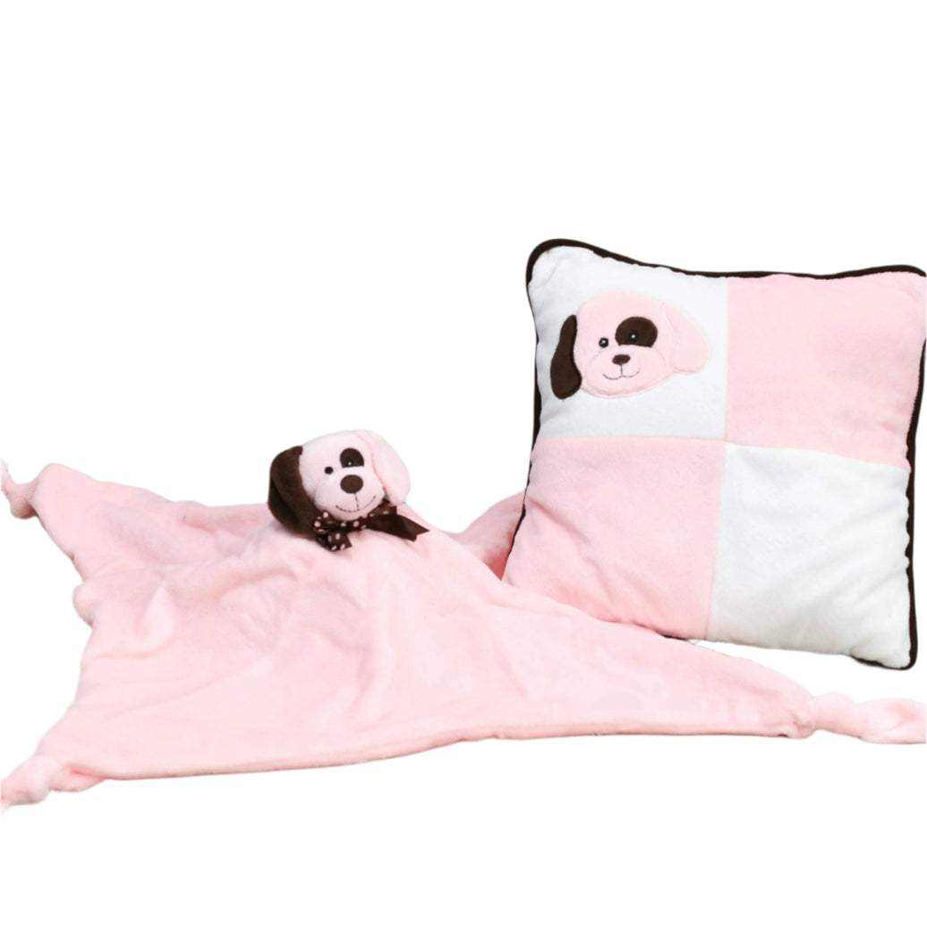 "Jean" the 20in Pink Puppy Pillow and Cuddle Blanket Set by KidKraft