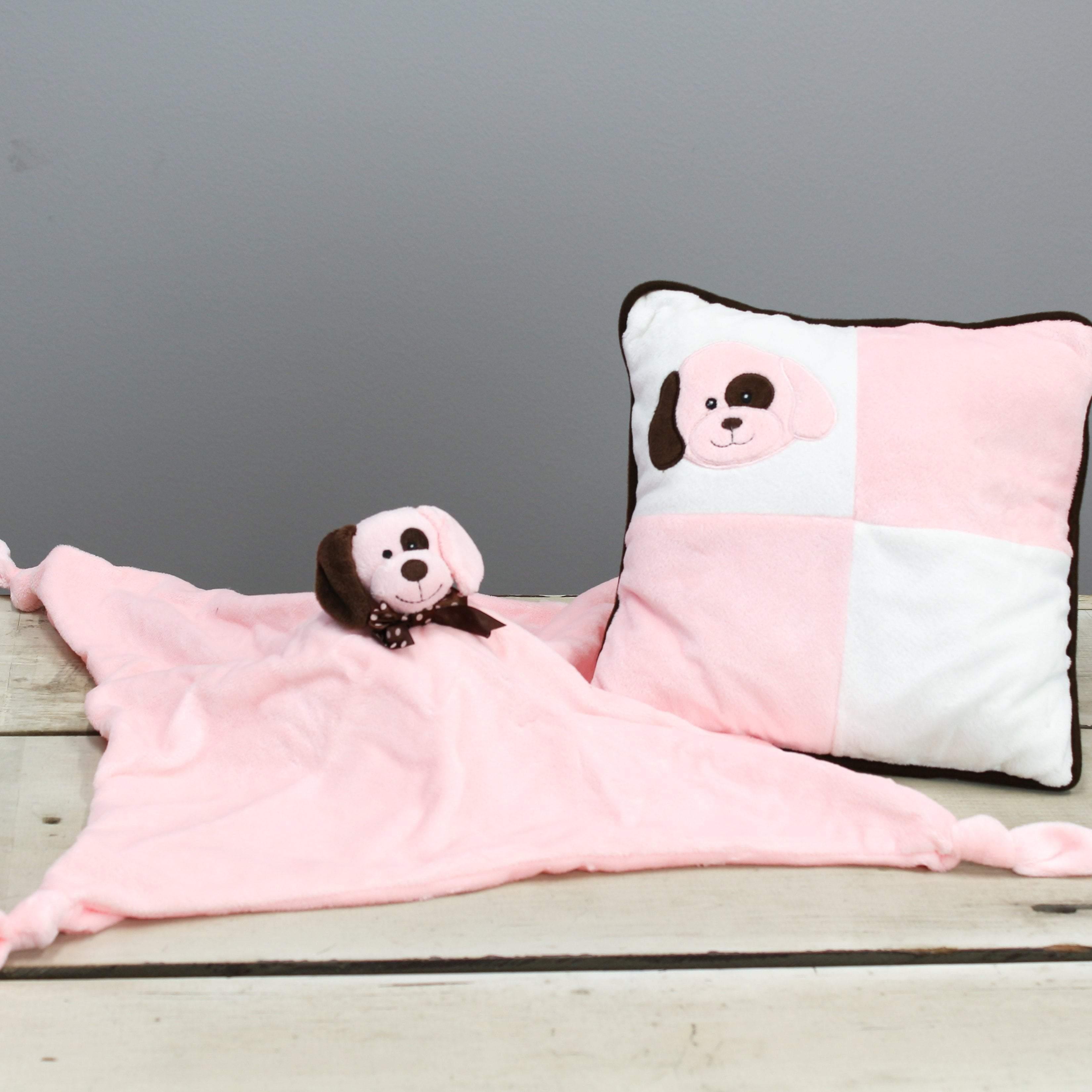 "Jean" the 20in Pink Puppy Pillow and Cuddle Blanket Set by KidKraft