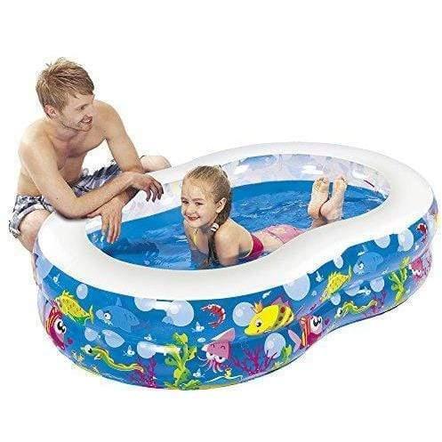 Jilong Figure 8 Pool - Large Children's Pool with Fun Sea Animals Print, for Children from 6 Years, 175X109 cm