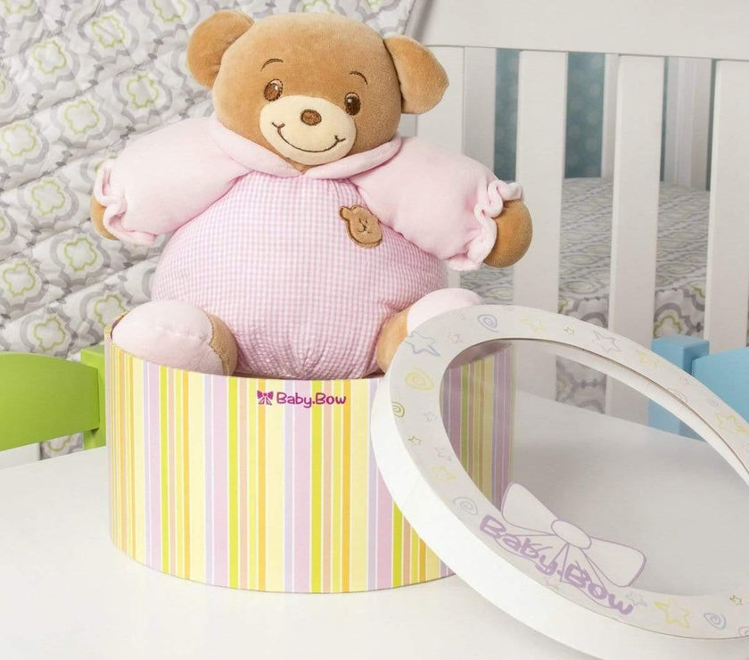 Russ Berrie Stuffed Animals "Marnie" the 8in Baby Bow Rattle Plush Teddy Bear