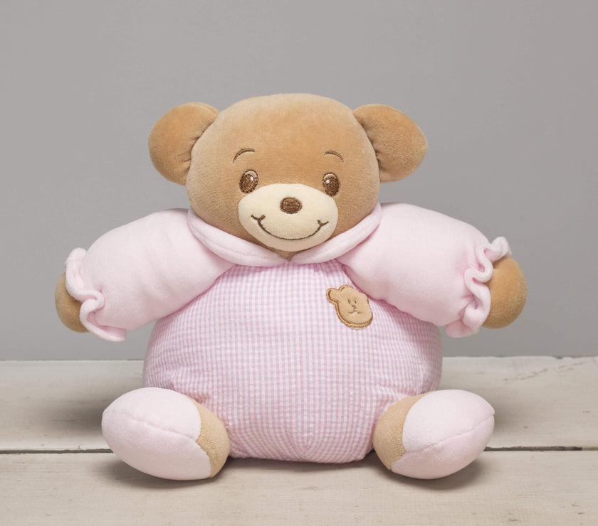 Russ Berrie Stuffed Animals "Marnie" the 8in Baby Bow Rattle Plush Teddy Bear