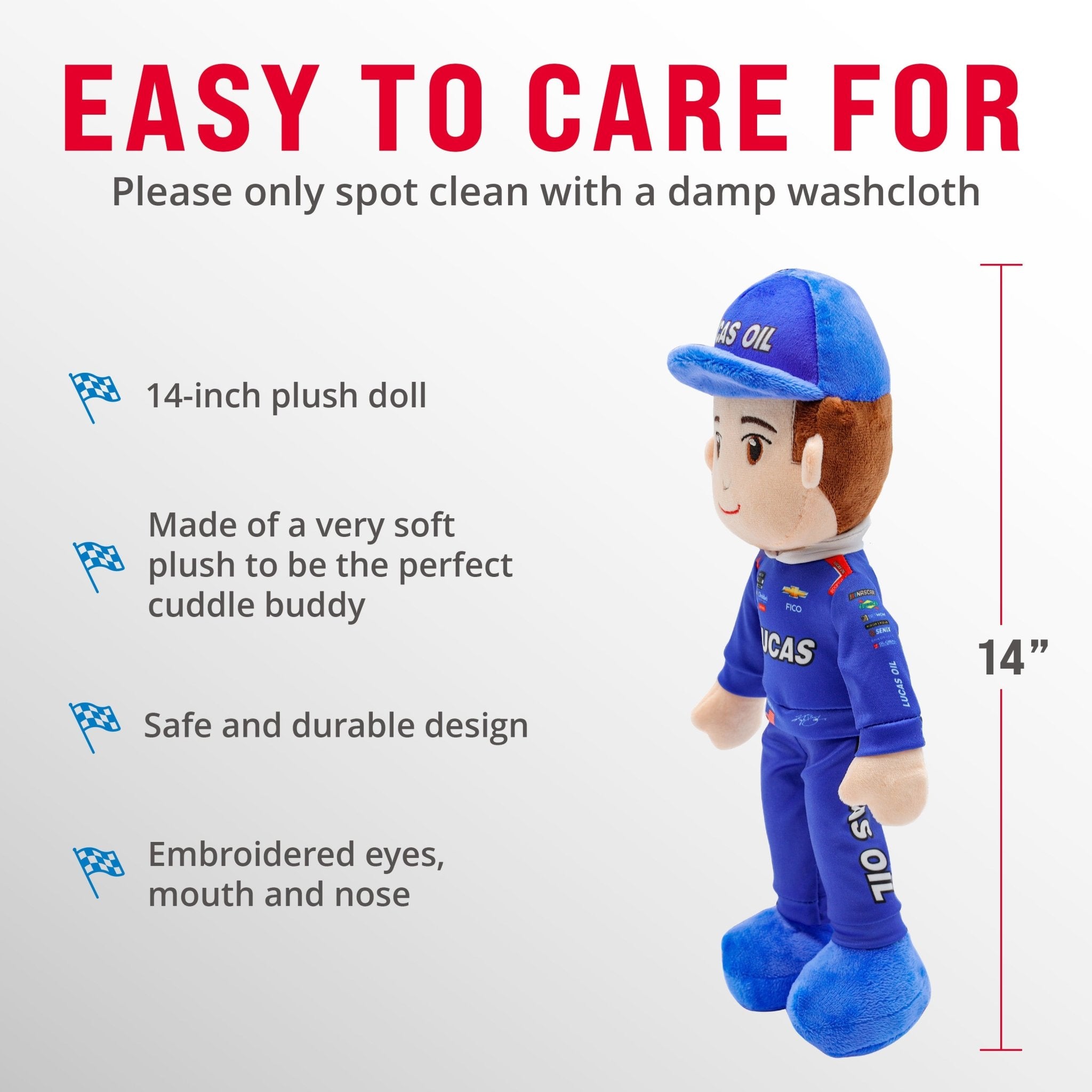 NASCAR | Richard Childress Racing Kyle Busch Lucas Oil 14 Inch Plush Figure "Wholesale"