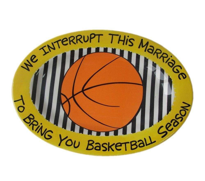 Enesco Our Name Is Mud by Lorrie Veasey Basketball Oval Platter, 1.125-Inch