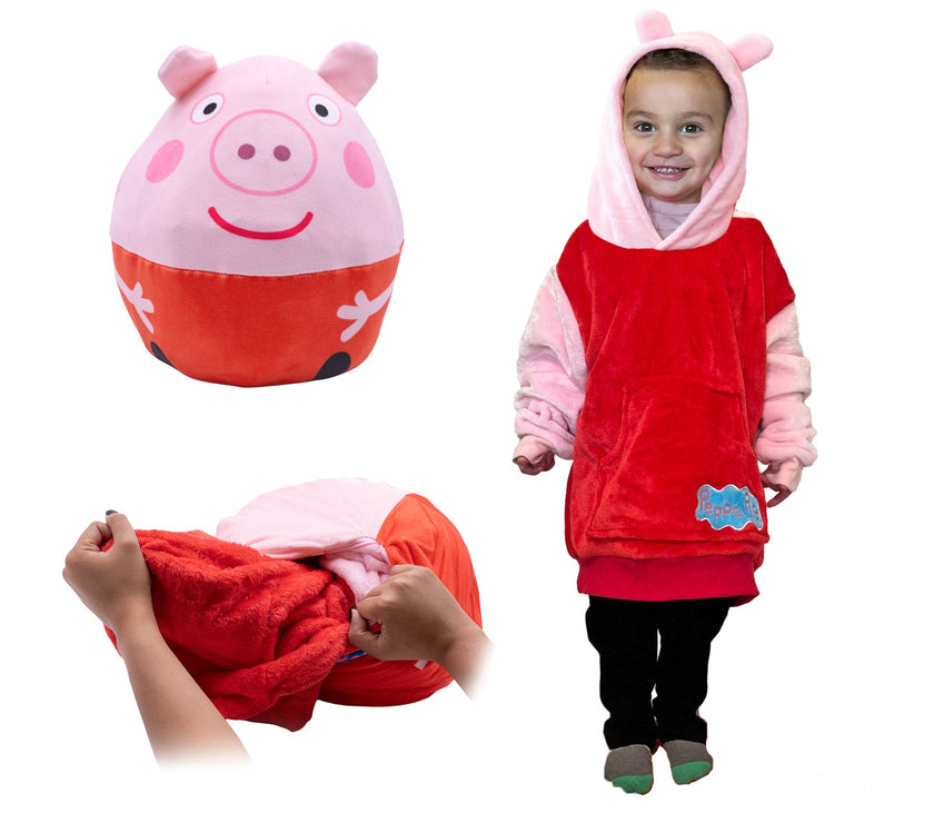 Hasbro | Peppa Pig Toddler Snugible | Blanket Hoodie & Pillow