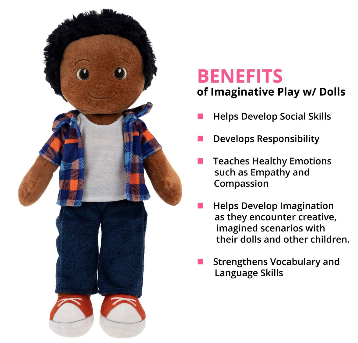 Playtime By Eimmie 14 Inch Rag Doll Charlie - OrangeOnions Wholesale