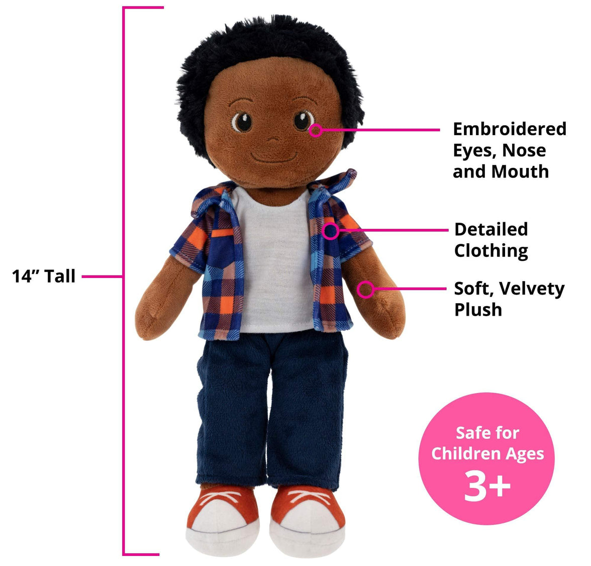 Playtime By Eimmie 14 Inch Rag Doll Charlie - OrangeOnions Wholesale