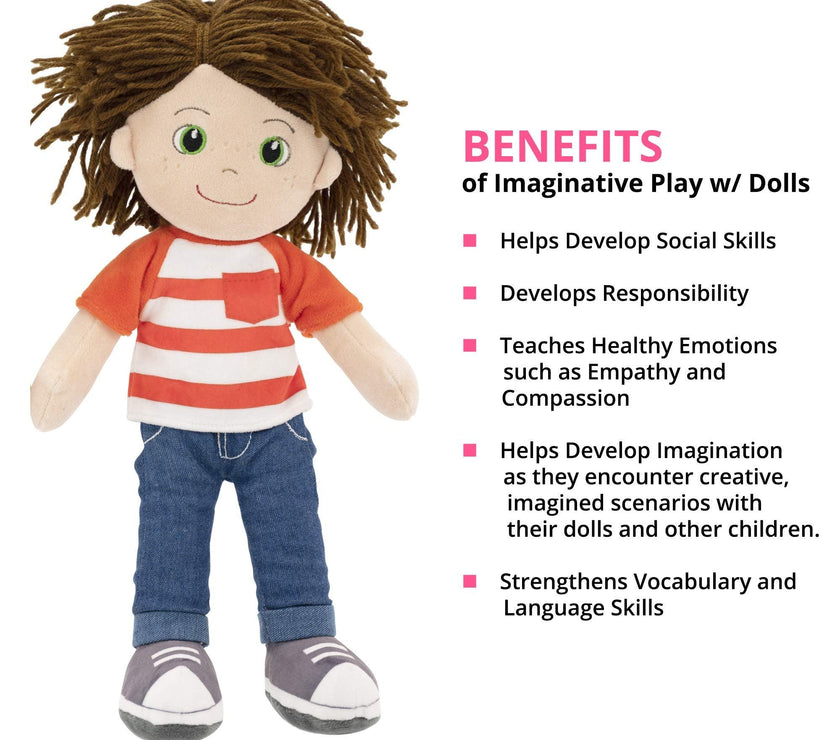 Playtime By Eimmie 14 Inch Rag Doll Ollie - OrangeOnions Wholesale