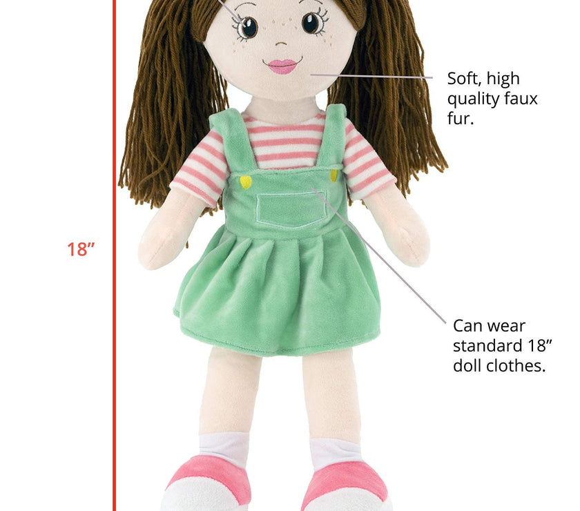 Playtime By Eimmie 18 Inch Rag Doll Allie - OrangeOnions Wholesale