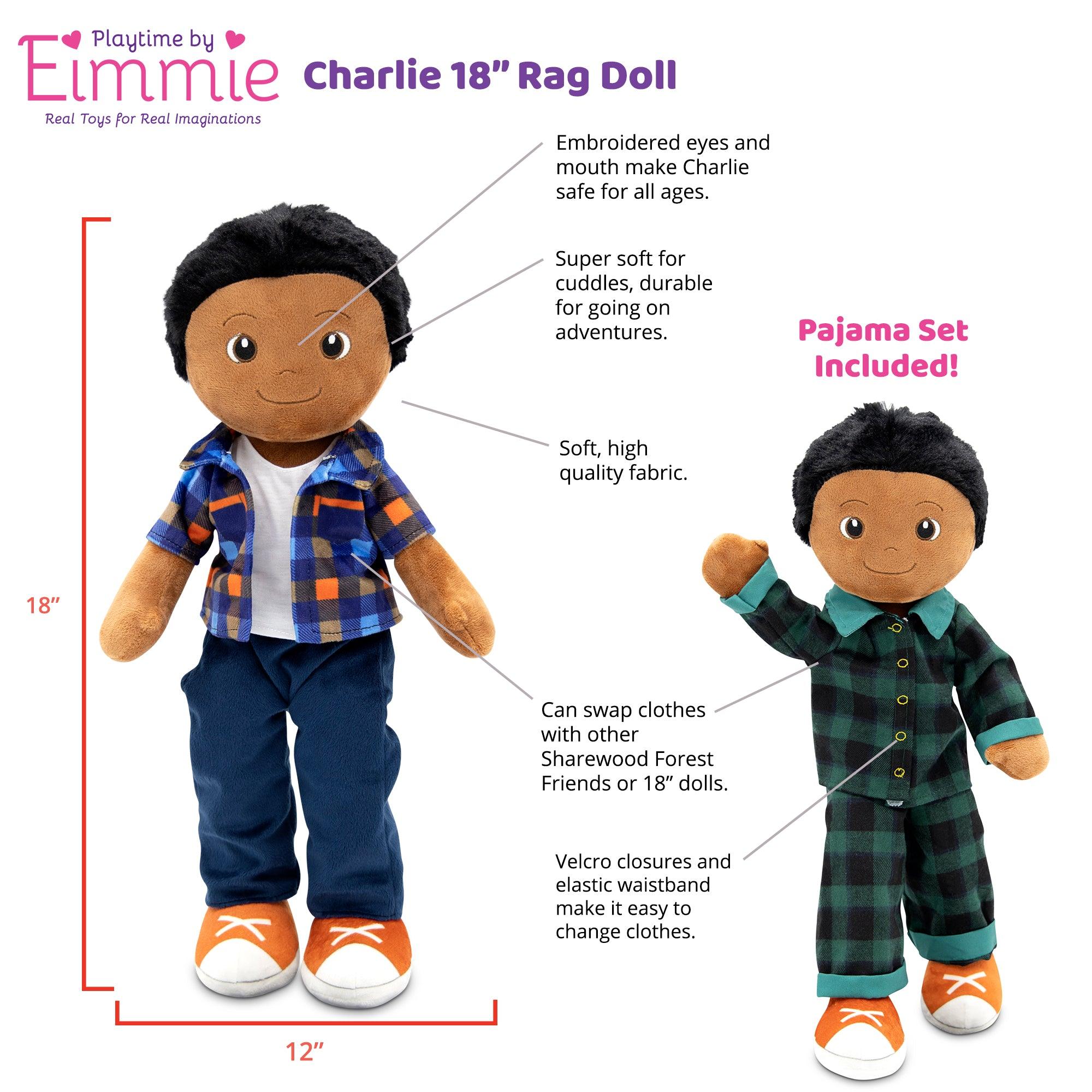 Playtime by Eimmie 18 Inch Rag Doll Charlie - OrangeOnions Wholesale