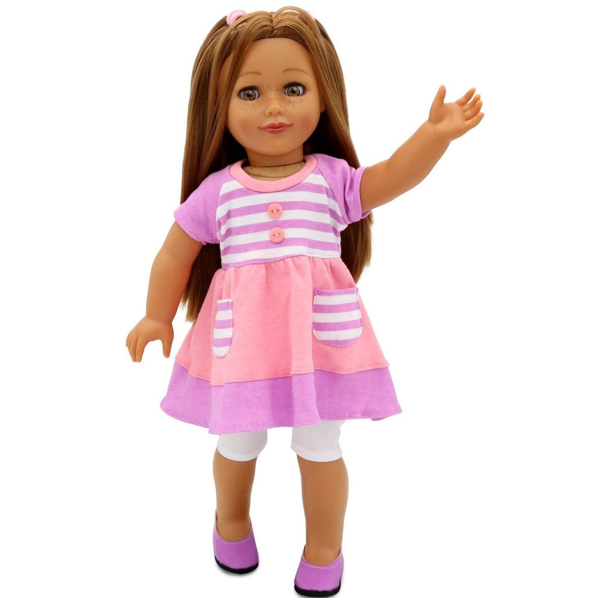 Playtime by Eimmie 18 Inch Vinyl Doll Allie Set with Backpack Carry Case - OrangeOnions Wholesale