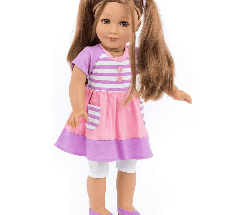 Playtime by Eimmie 18 Inch Vinyl Doll Allie Set with Backpack Carry Case - OrangeOnions Wholesale