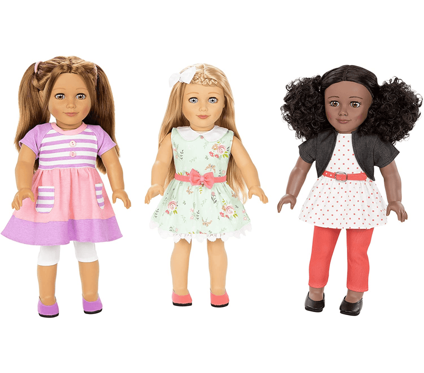Playtime by Eimmie 18 Inch Vinyl Doll Kaylie Set with Backpack Carry Case - OrangeOnions Wholesale