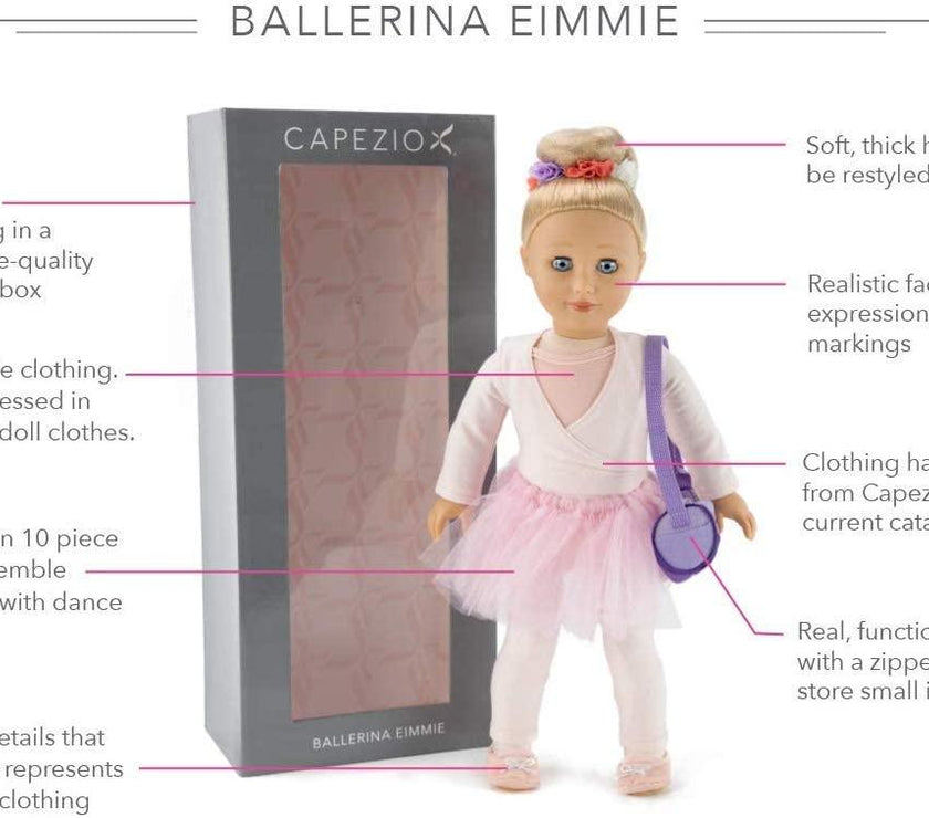 Playtime by Eimmie 18 Inch Vinyl Doll Set Eimmie Capezio Ballerina - OrangeOnions Wholesale