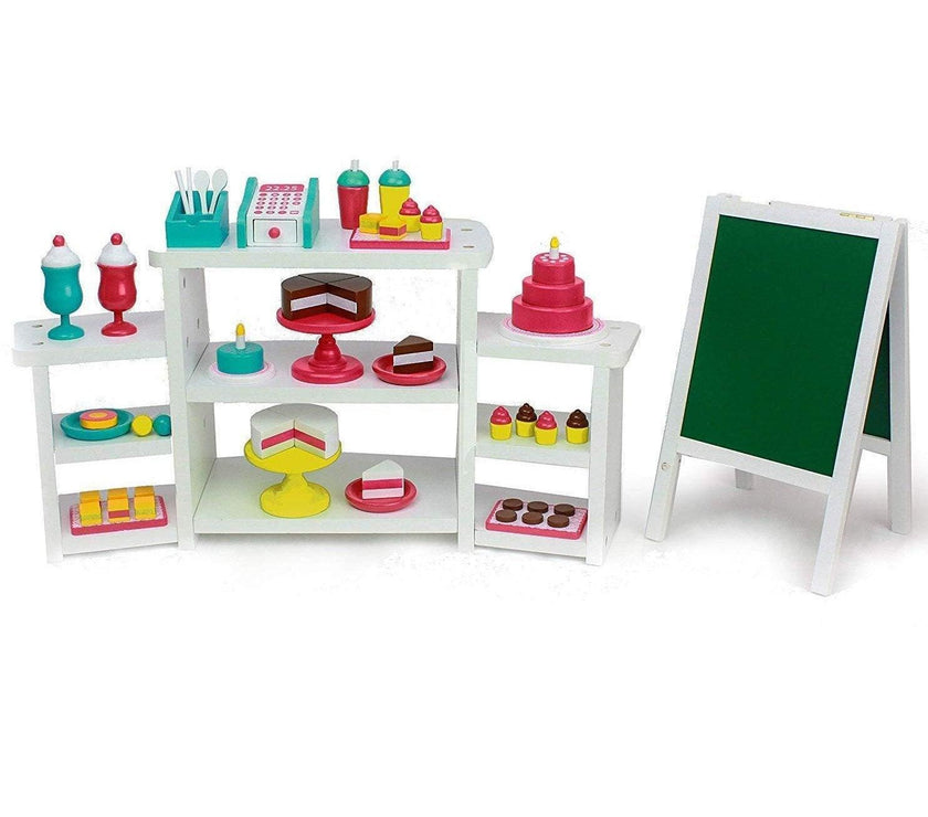 Playtime by Eimmie Furniture Bakery and Food Stand with accessories 18 Inch Doll - OrangeOnions Wholesale