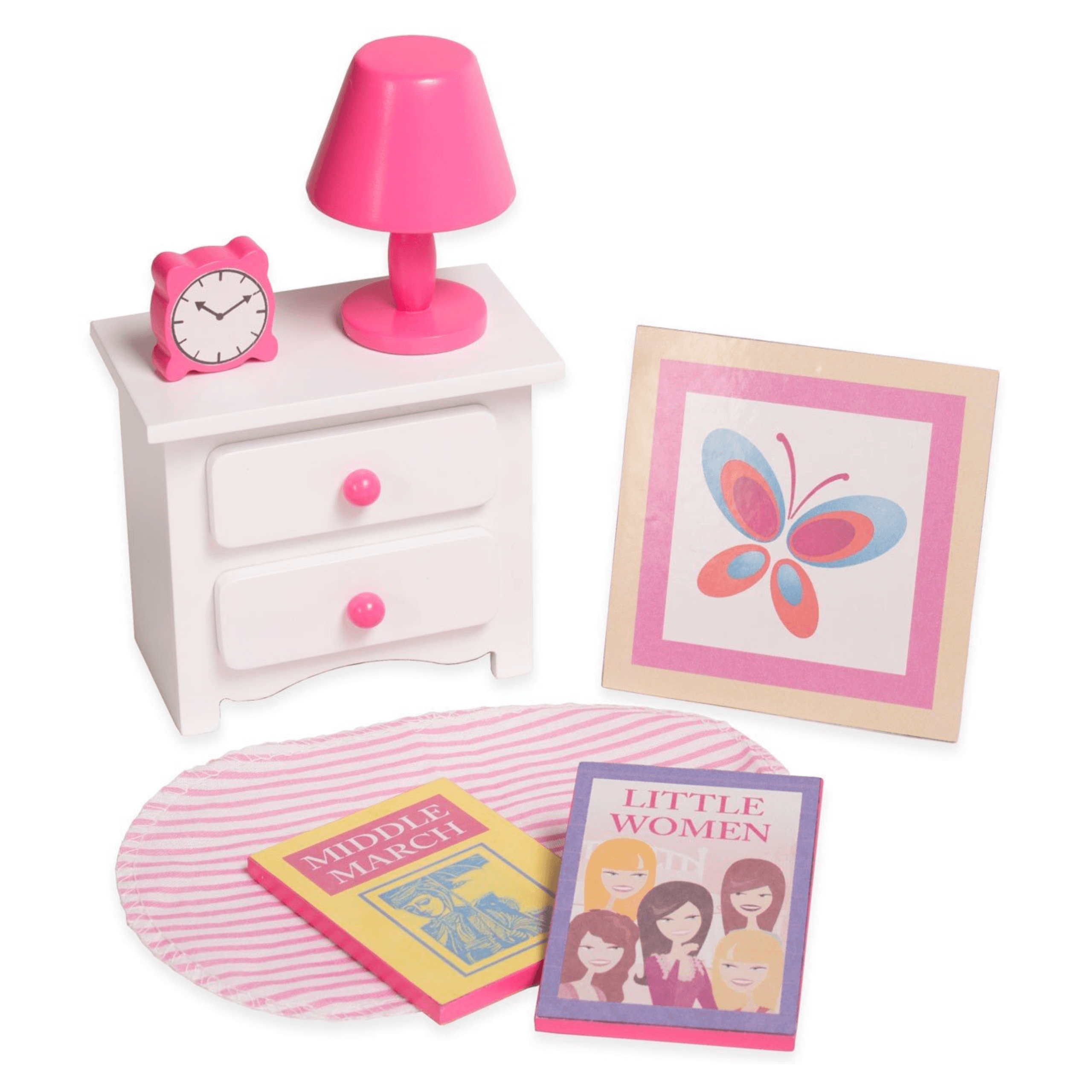 Playtime by Eimmie Furniture Bed and Vanity Set with Accessories-18 Inch Doll Furniture - OrangeOnions Wholesale