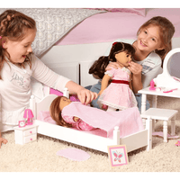 Playtime by Eimmie Furniture Bed and Vanity Set with Accessories-18 Inch Doll Furniture - OrangeOnions Wholesale