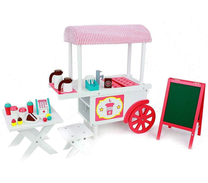 Playtime by Eimmie Furniture Cafe Cart with Accessories-18 Inch Doll - OrangeOnions Wholesale