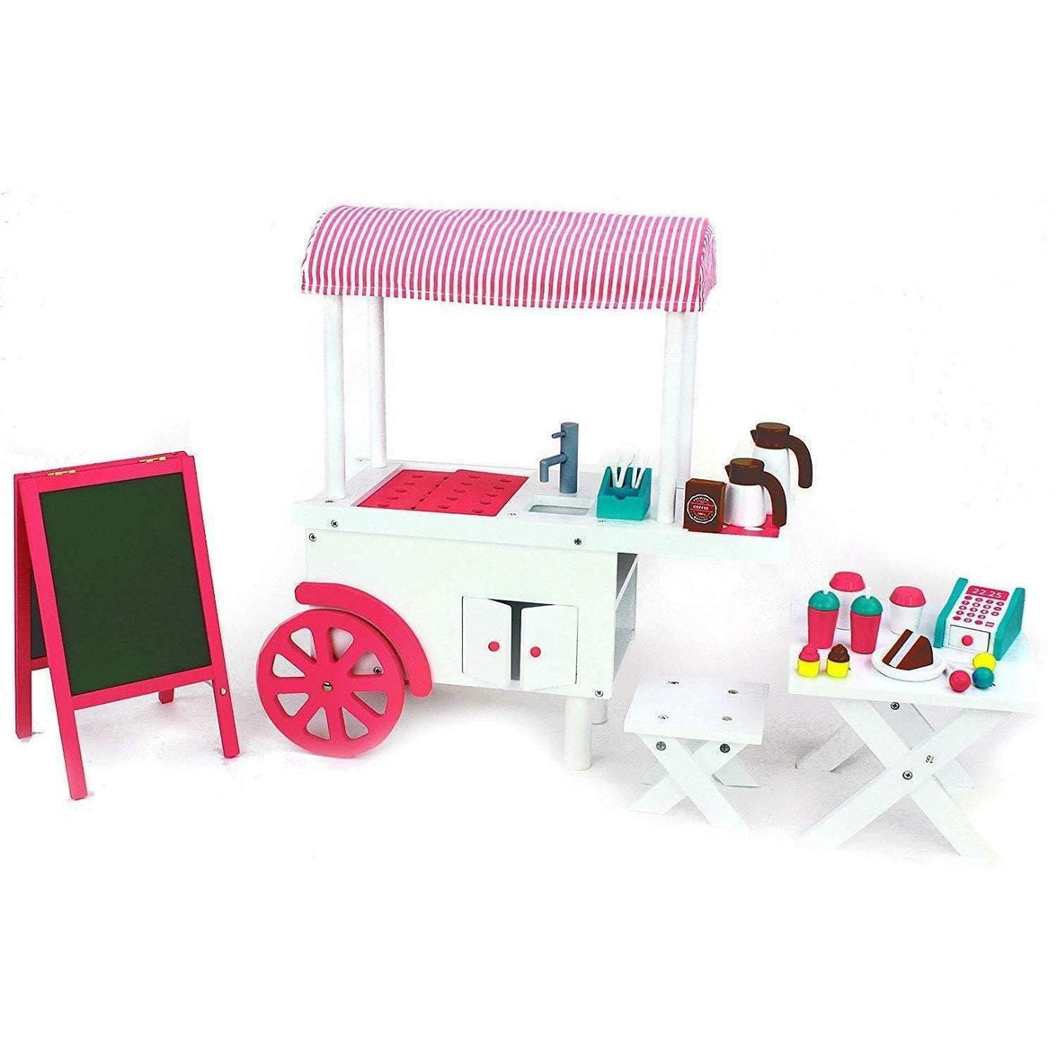Playtime by Eimmie Furniture Cafe Cart with Accessories-18 Inch Doll - OrangeOnions Wholesale