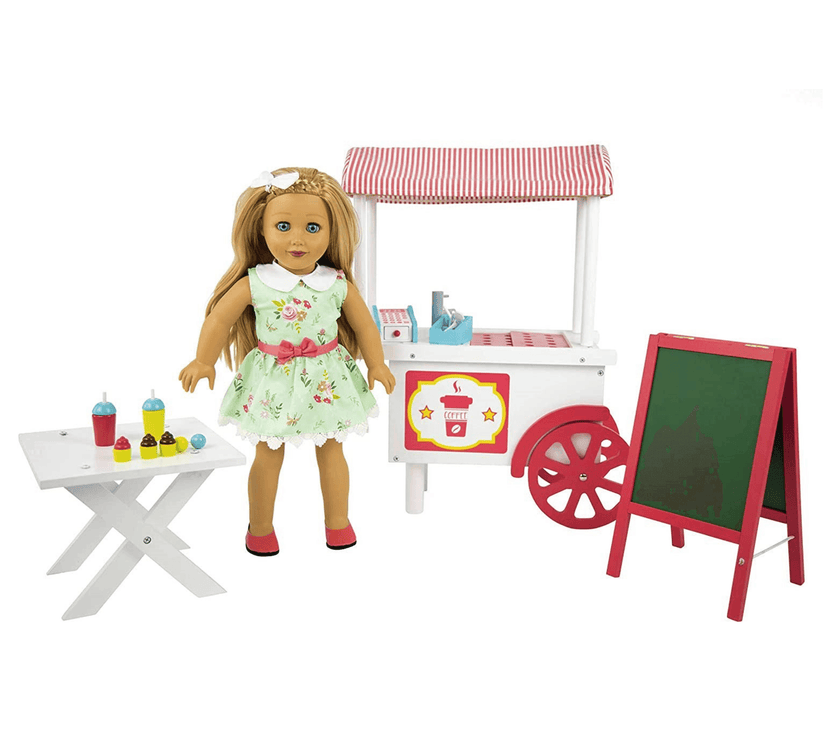 Playtime by Eimmie Furniture Cafe Cart with Accessories-18 Inch Doll - OrangeOnions Wholesale