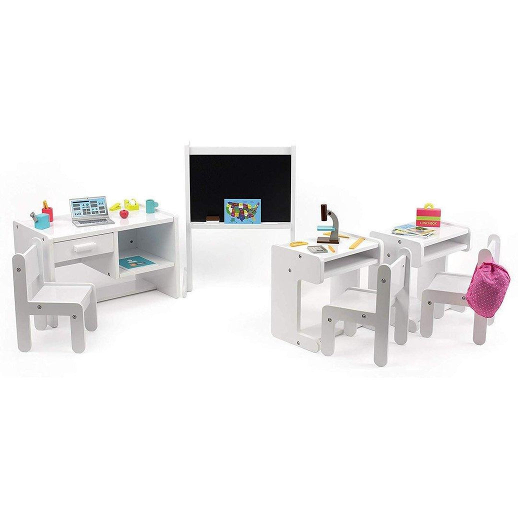 Playtime by Eimmie Furniture Classroom Set with Accessories (3 Desks)-18 Inch Doll - OrangeOnions Wholesale