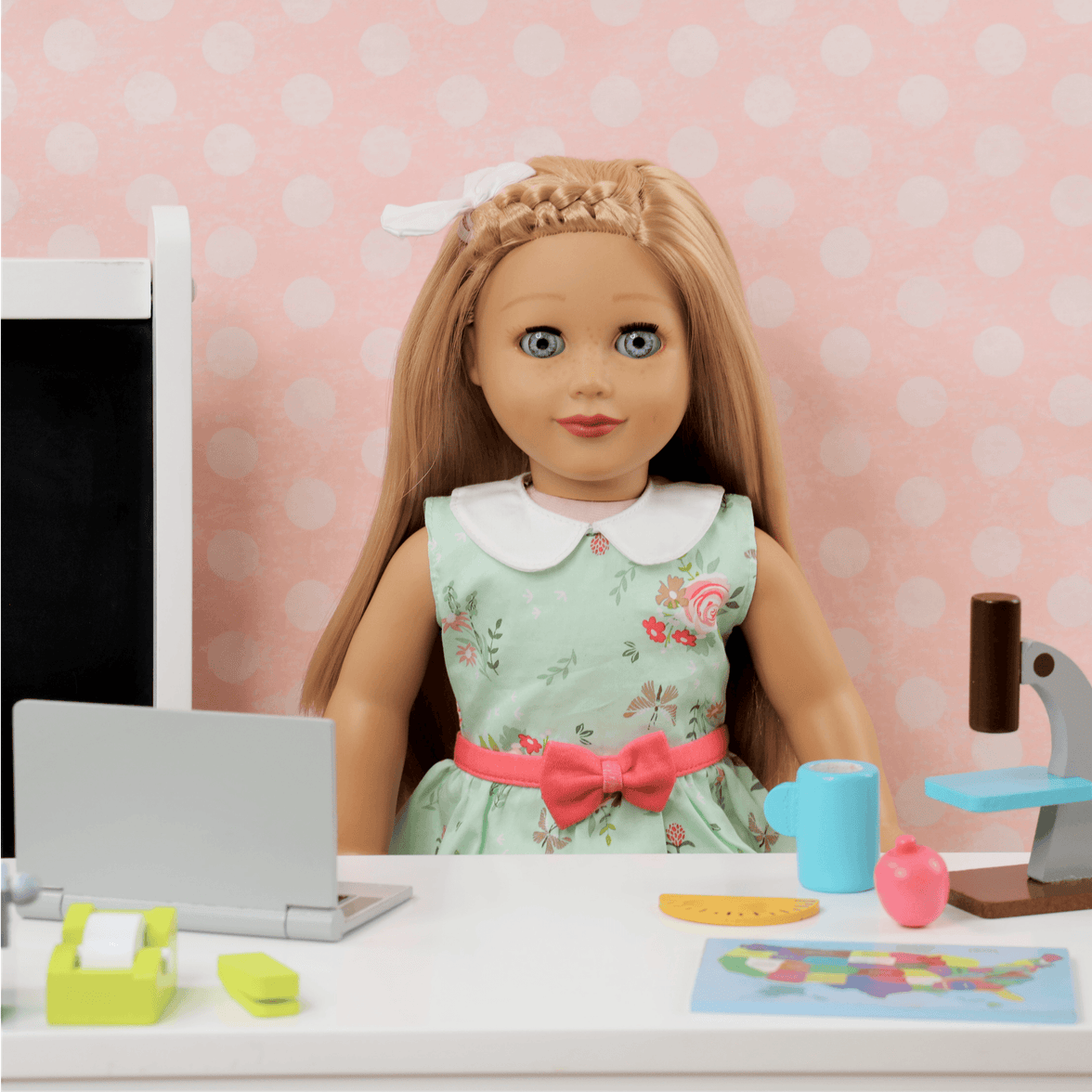 Playtime by Eimmie Furniture Classroom Set with Accessories (3 Desks)-18 Inch Doll - OrangeOnions Wholesale