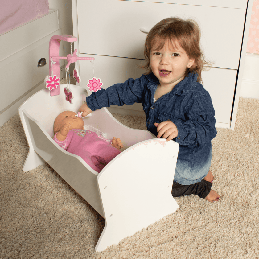 Playtime by Eimmie Furniture Cradle and Mobile with Accessories 18 Inch Doll - OrangeOnions Wholesale