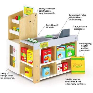 Playtime by Eimmie Furniture Grocery Store Set with Accessories-18 Inch Doll - OrangeOnions Wholesale