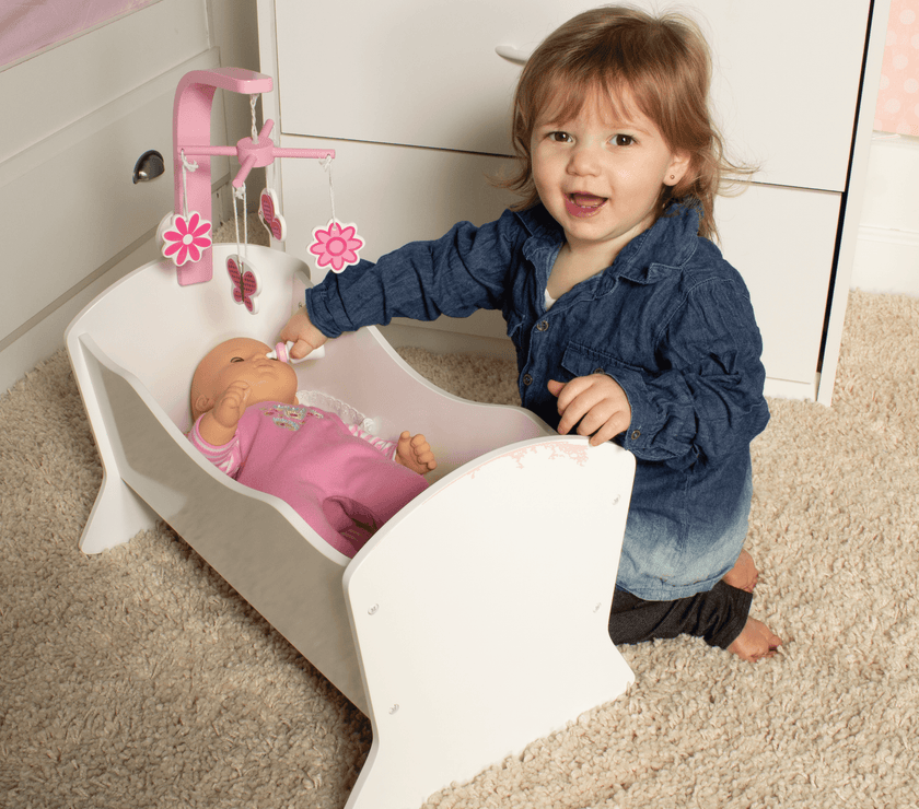 Playtime by Eimmie Furniture High Chair and Cradle Set-18 Inch Doll - OrangeOnions Wholesale