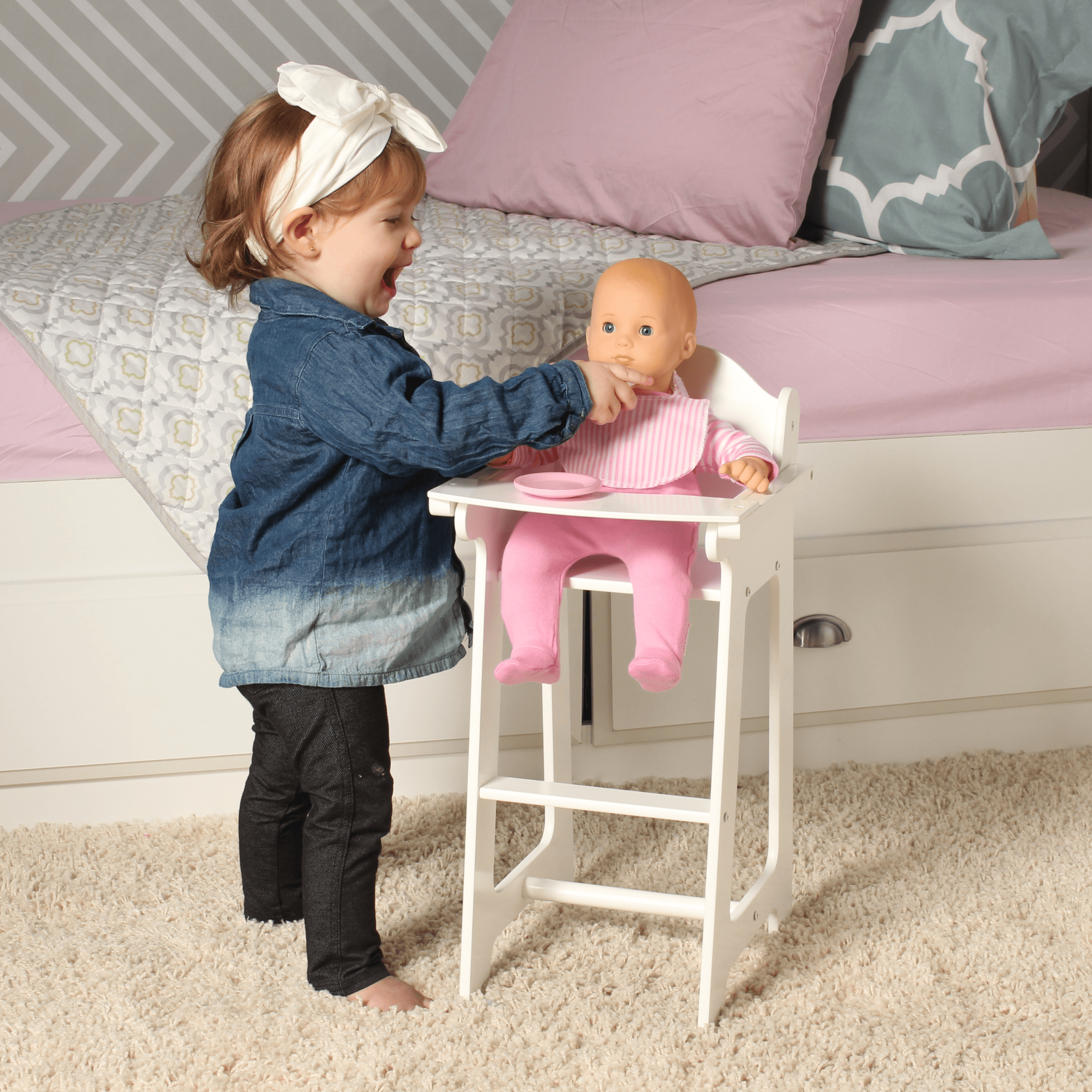 Playtime by Eimmie Furniture High Chair with Accessories-18 Inch Doll - OrangeOnions Wholesale