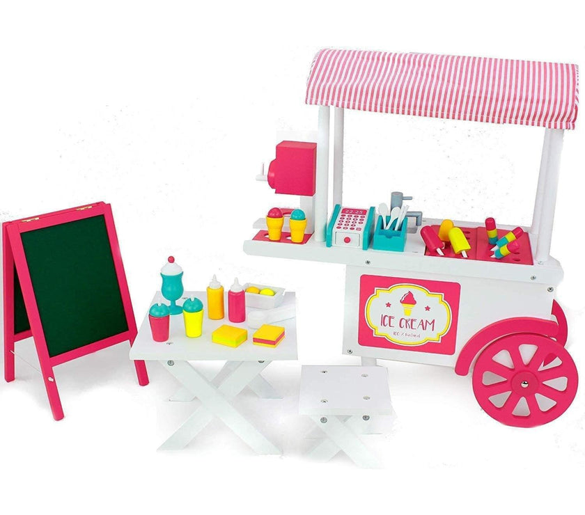 Playtime by Eimmie Furniture Ice Cream Cart with Accessories-18 Inch Doll - OrangeOnions Wholesale