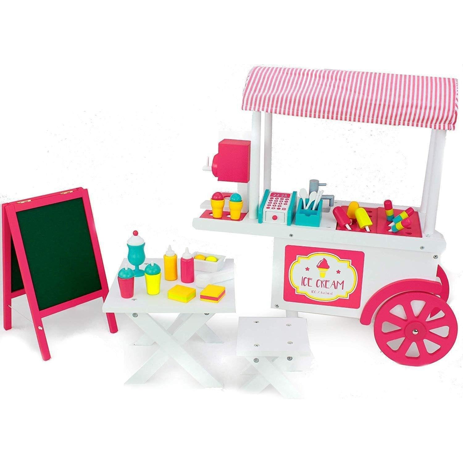 Playtime by Eimmie Furniture Ice Cream Cart with Accessories-18 Inch Doll - OrangeOnions Wholesale