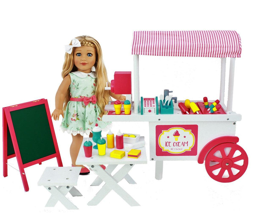 Playtime by Eimmie Furniture Ice Cream Cart with Accessories-18 Inch Doll - OrangeOnions Wholesale