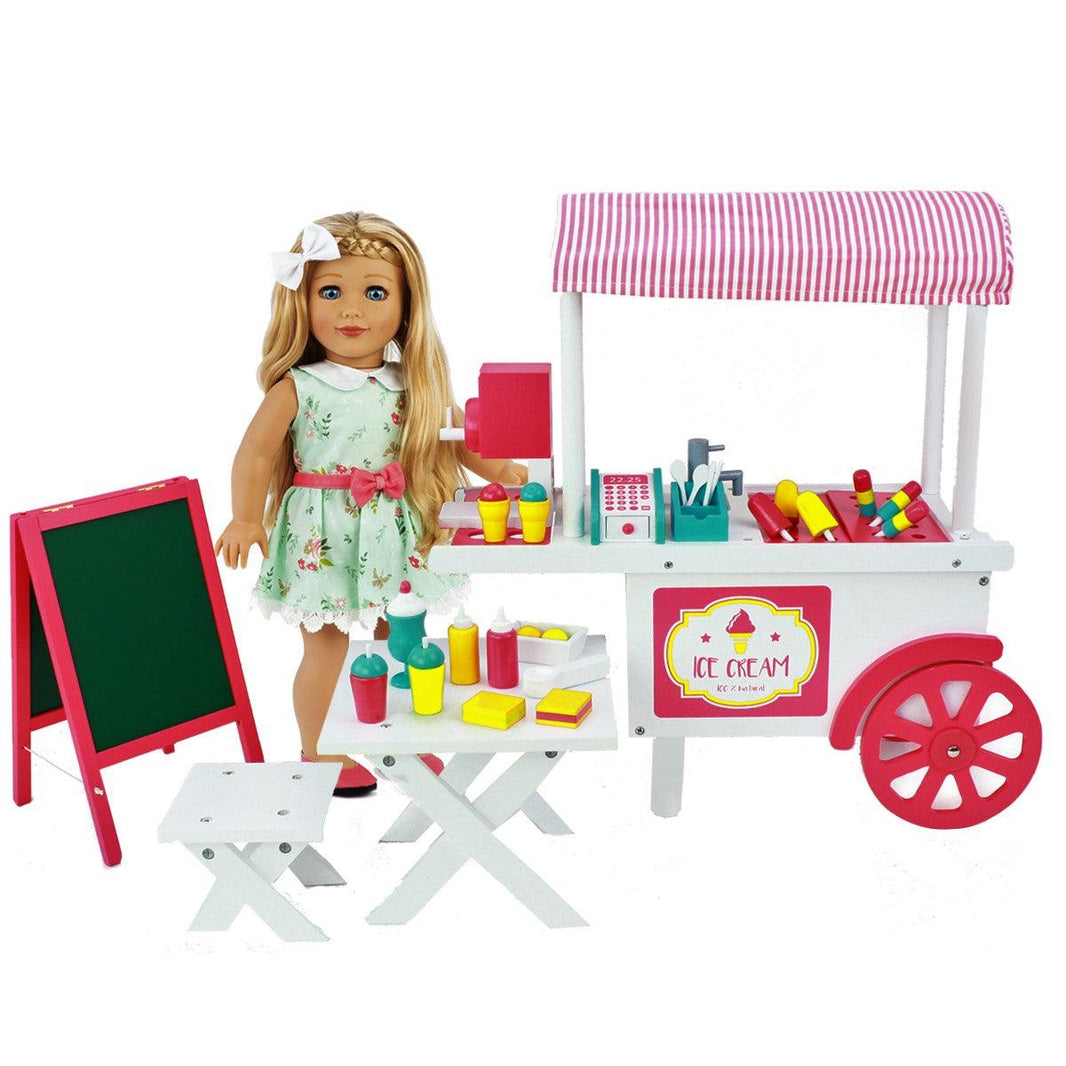 Playtime by Eimmie Furniture Ice Cream Cart with Accessories-18 Inch Doll - OrangeOnions Wholesale