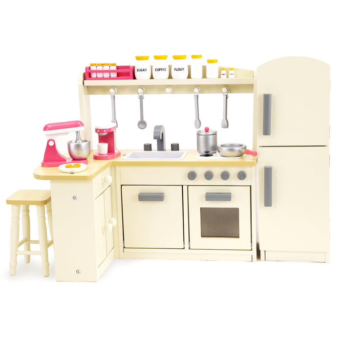 Playtime by Eimmie Furniture Kitchen Set with Refrigerator and Accessories-18 Inch Doll - OrangeOnions Wholesale