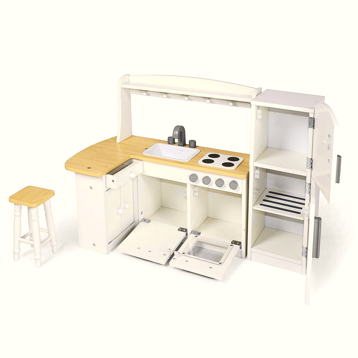 Playtime by Eimmie Furniture Kitchen Set with Refrigerator and Accessories-18 Inch Doll - OrangeOnions Wholesale