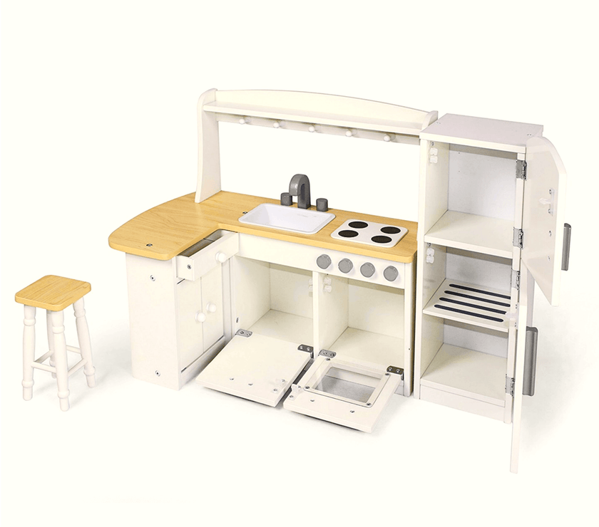 Playtime by Eimmie Furniture Kitchen Set with Refrigerator and Accessories-18 Inch Doll - OrangeOnions Wholesale