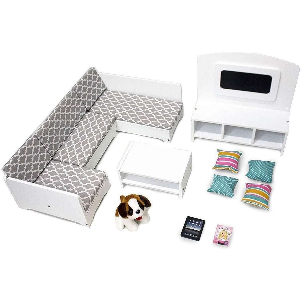 Playtime by Eimmie Furniture Sectional Sofa with Accessories-18 Inch Dolls - OrangeOnions Wholesale
