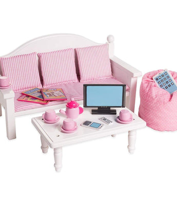 Playtime by Eimmie Furniture Sofa and Coffee Table with Accessories-18 Inch Dolls - OrangeOnions Wholesale