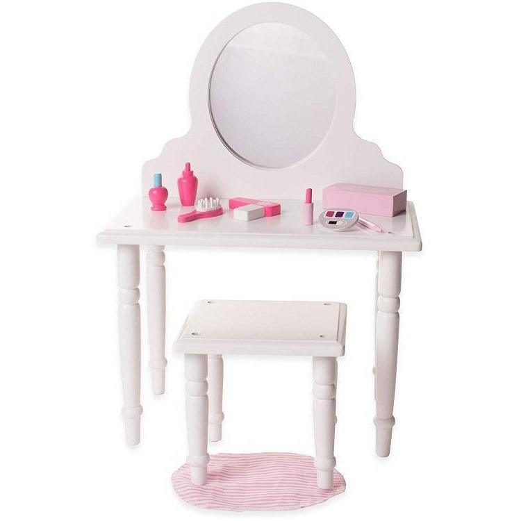 Playtime by Eimmie Furniture Vanity and Stool Set with Accessories-18 Inch Dolls - OrangeOnions Wholesale
