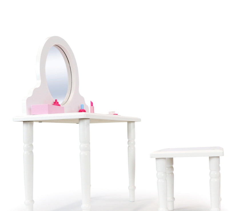 Playtime by Eimmie Furniture Vanity and Stool Set with Accessories-18 Inch Dolls - OrangeOnions Wholesale