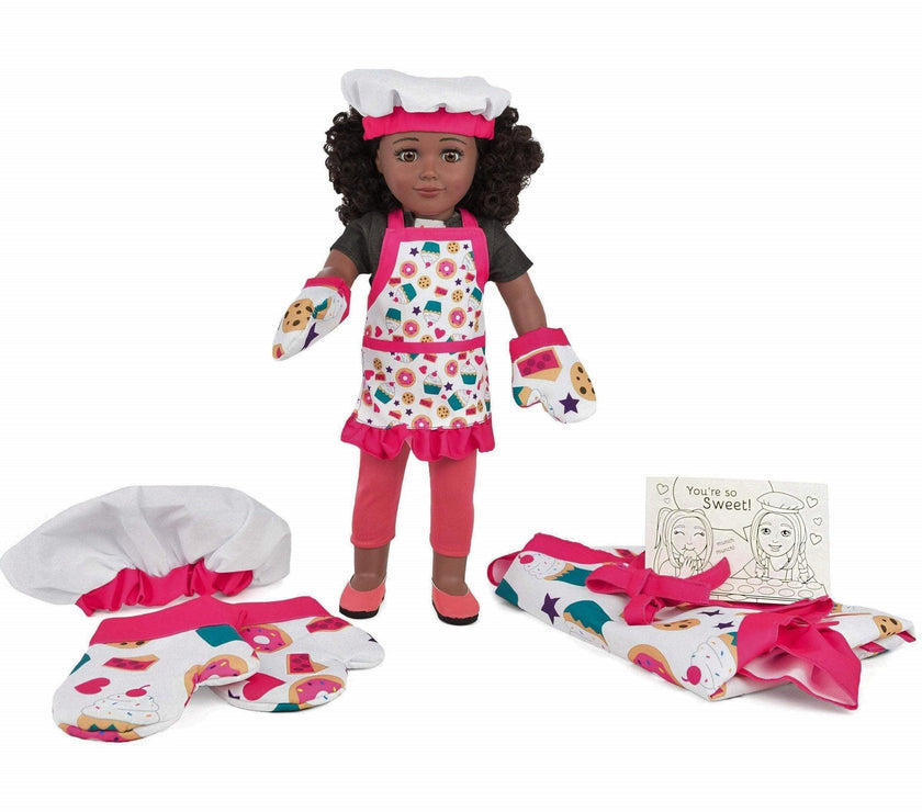 Playtime by Eimmie Playtime Pack Baking Set with Matching Child Accessories 18 Inch Dolls - OrangeOnions Wholesale