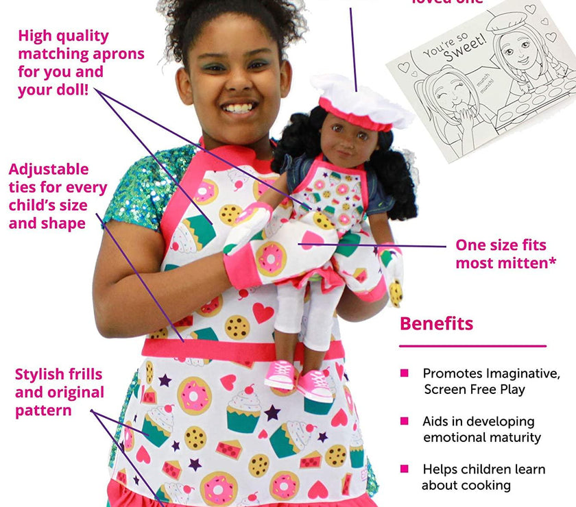 Playtime by Eimmie Playtime Pack Baking Set with Matching Child Accessories 18 Inch Dolls - OrangeOnions Wholesale