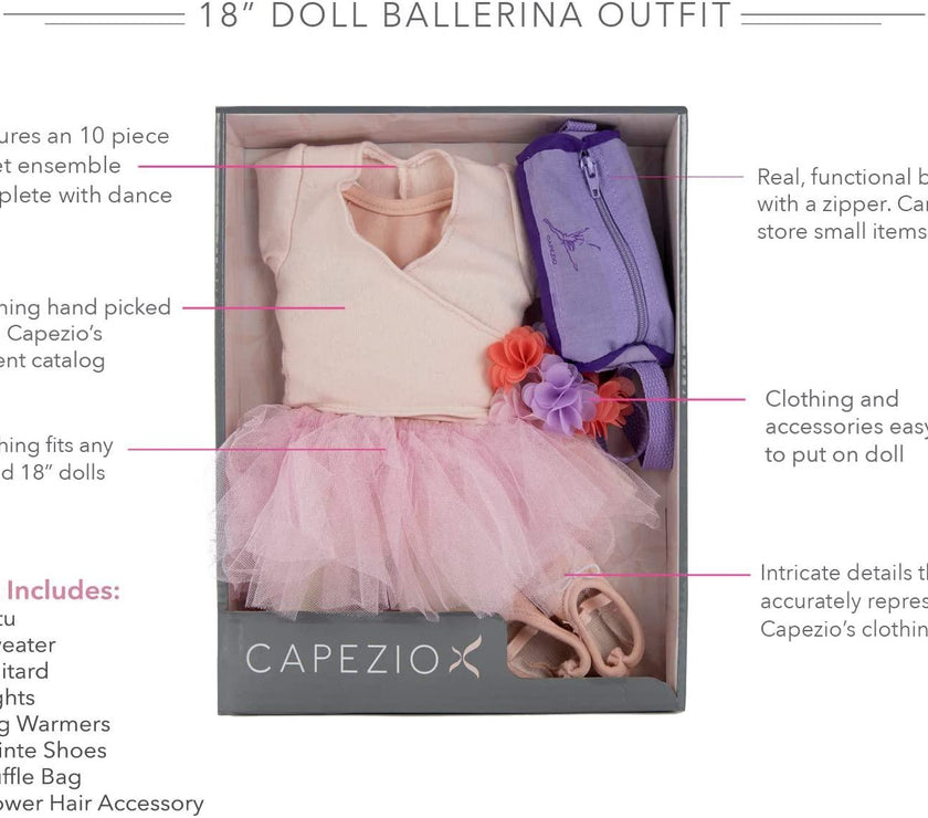 Playtime by Eimmie Playtime Pack Capezio Ballerina - 18 Inch Dolls - OrangeOnions Wholesale