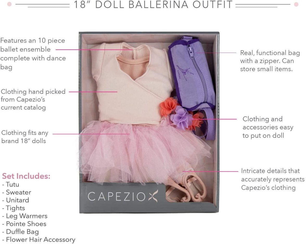 Playtime by Eimmie Playtime Pack Capezio Ballerina - 18 Inch Dolls - OrangeOnions Wholesale
