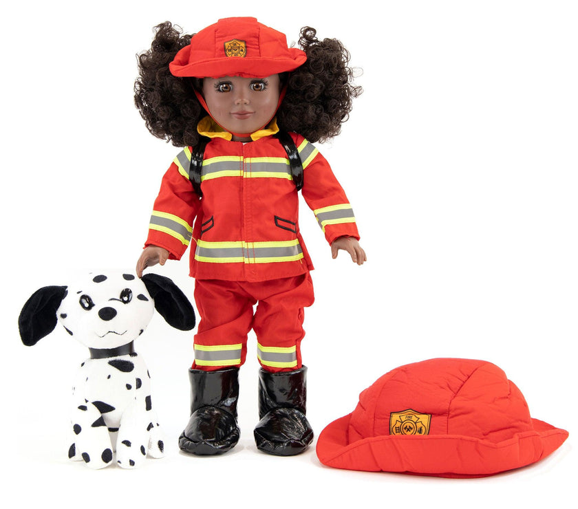 Playtime by Eimmie Playtime Pack FireFighter with Matching Child Accessories 18 Inch Dolls - OrangeOnions Wholesale
