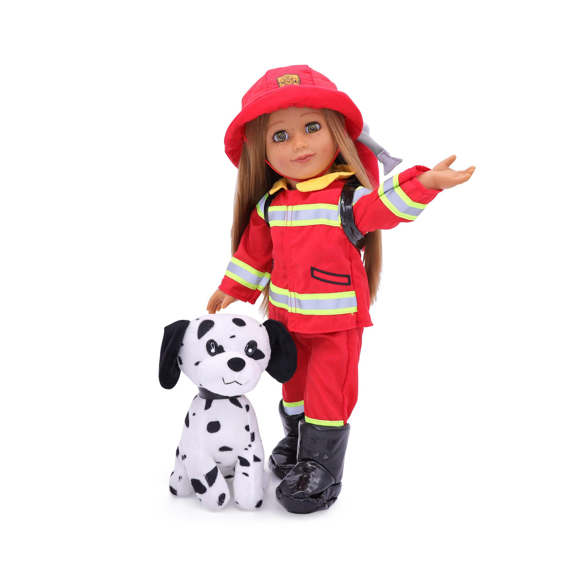 Playtime by Eimmie Playtime Pack FireFighter with Matching Child Accessories 18 Inch Dolls - OrangeOnions Wholesale