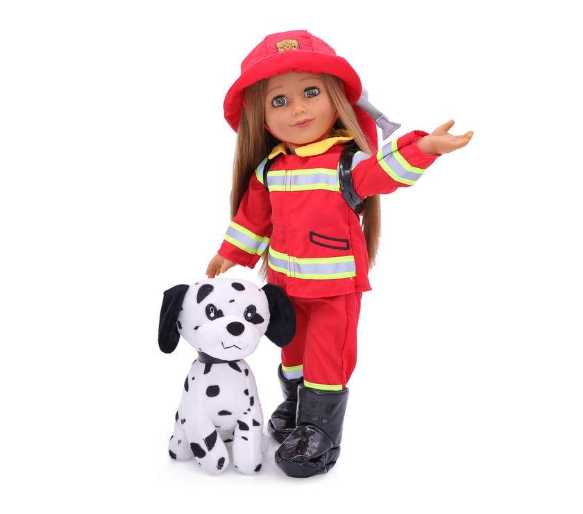 Playtime by Eimmie Playtime Pack FireFighter with Matching Child Accessories 18 Inch Dolls - OrangeOnions Wholesale